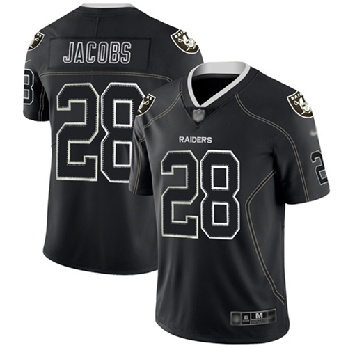 Men Oakland Raiders Limited Lights Out Black Josh Jacobs Jersey NFL Football 28 Rush Jersey